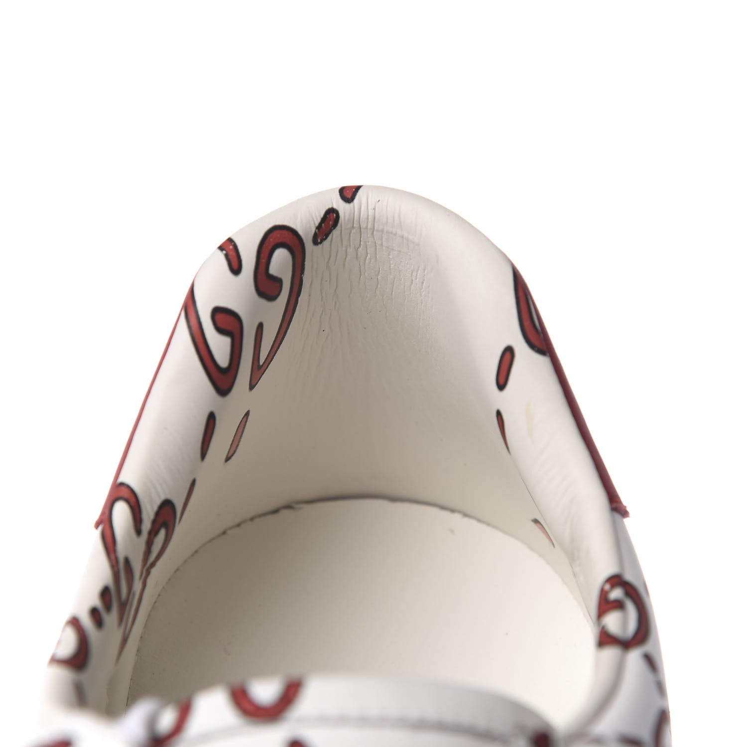 Gucci Calfskin GucciGhost Print Mens Ace Sneakers 11 White Hibiscus Red 10 of 12