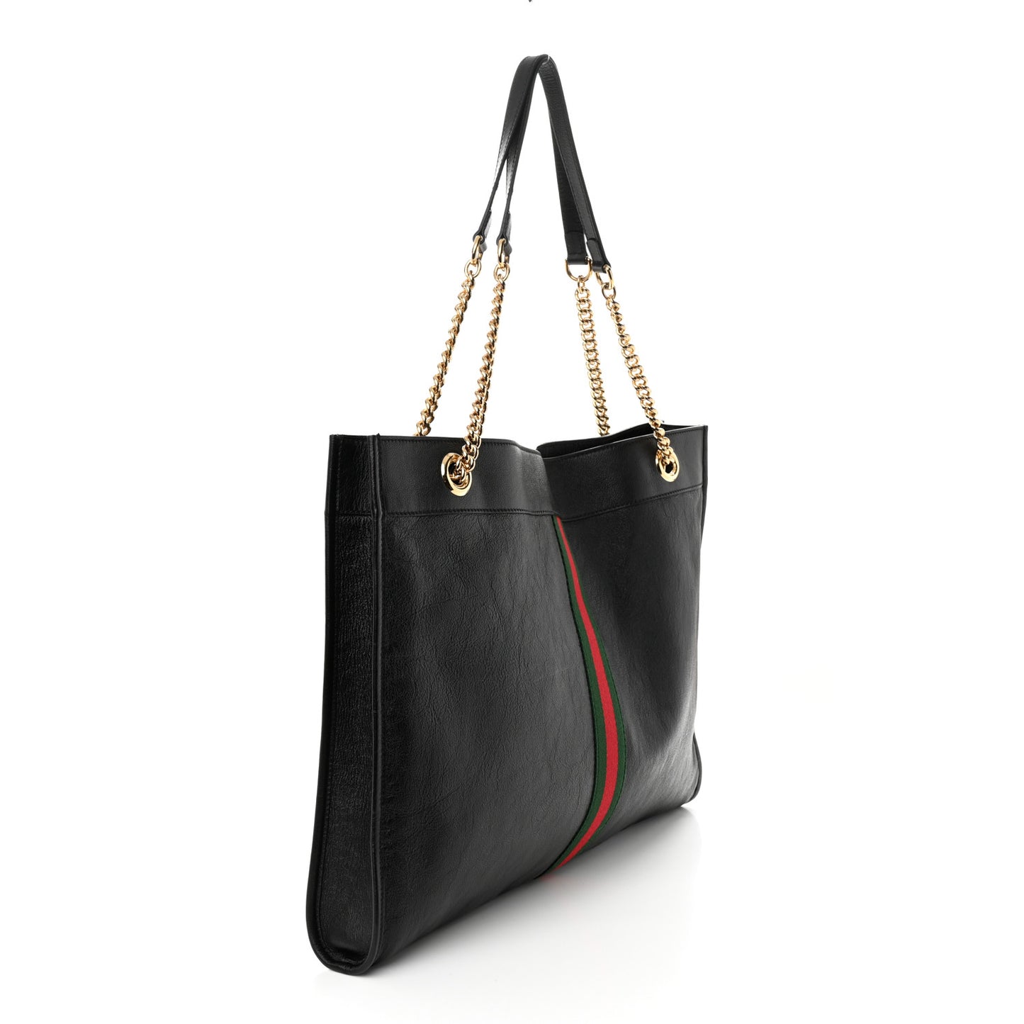 Calfskin Large Rajah Chain Tote Black