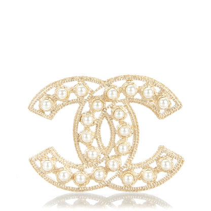 Chanel Pearl CC Brooch Gold 1 of 5