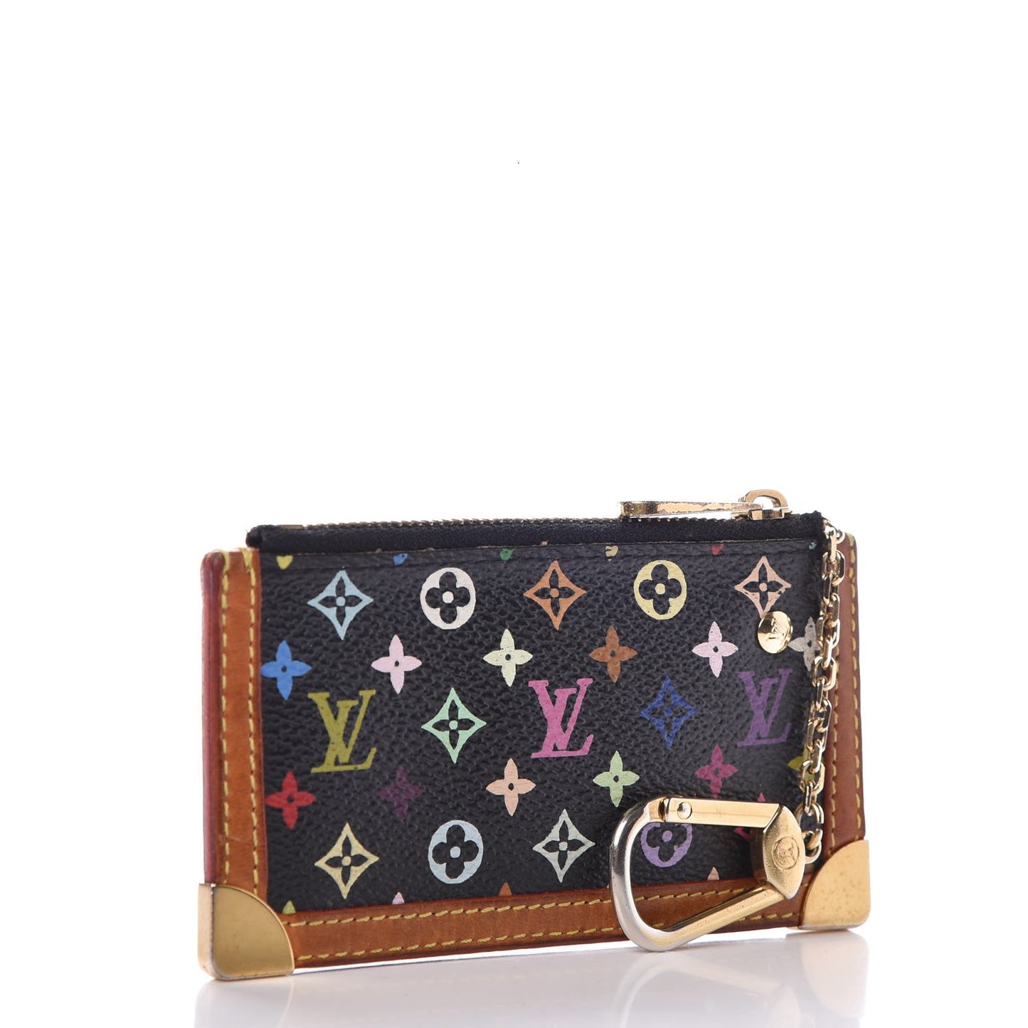 Monogram Multicolor Key Pouch Black
