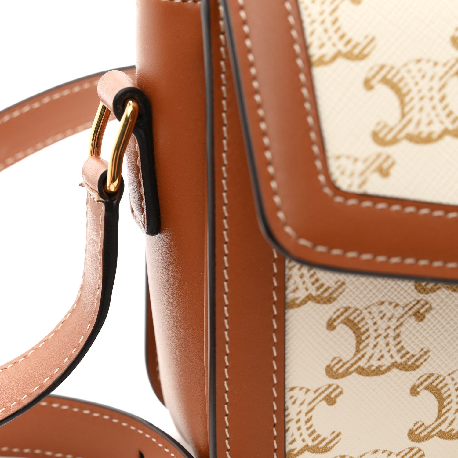 Celine Calfskin Triomphe Canvas Teen Triomphe Bag White 10 of 11