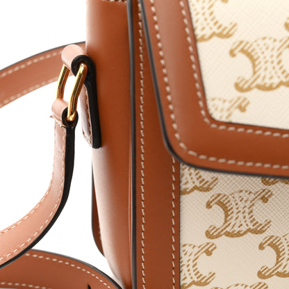 Celine Calfskin Triomphe Canvas Teen Triomphe Bag White 10 of 11