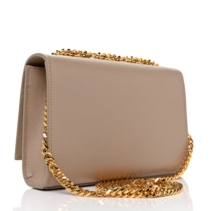 Saint Laurent Grain De Poudre Small Monogram Kate Satchel Nude Powder 2 of 7