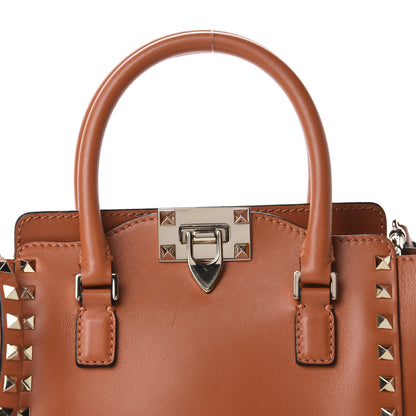 Valentino Garavani Vitello MIni Rockstud Double Handle Tote Orange 10 of 10