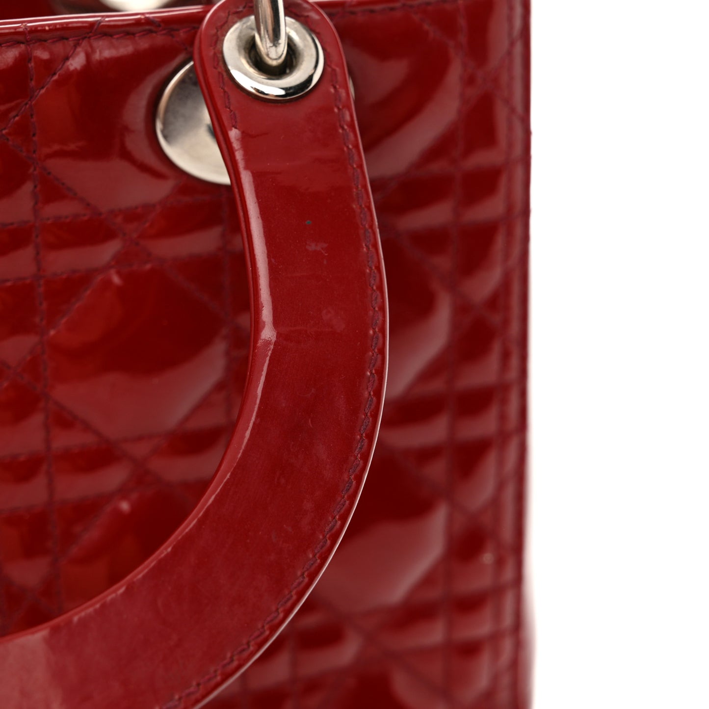 Patent Cannage Medium Lady Dior Red