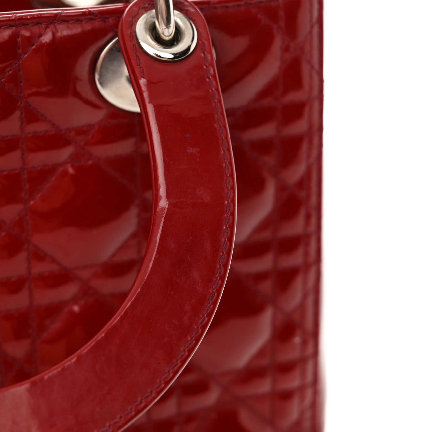 Christian Dior Patent Cannage Medium Lady Dior Red 15 of 19
