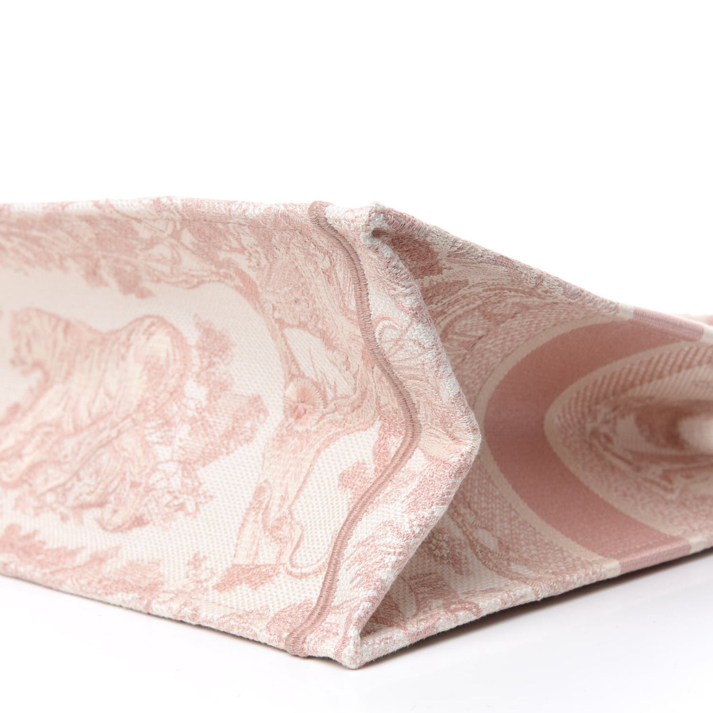 Canvas Embroidered Medium Dioriviera Toile De Jouy Book Tote Rose