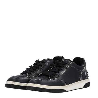 Chanel Calfskin Womens Logo Sneakers 38 Black White 4 of 11