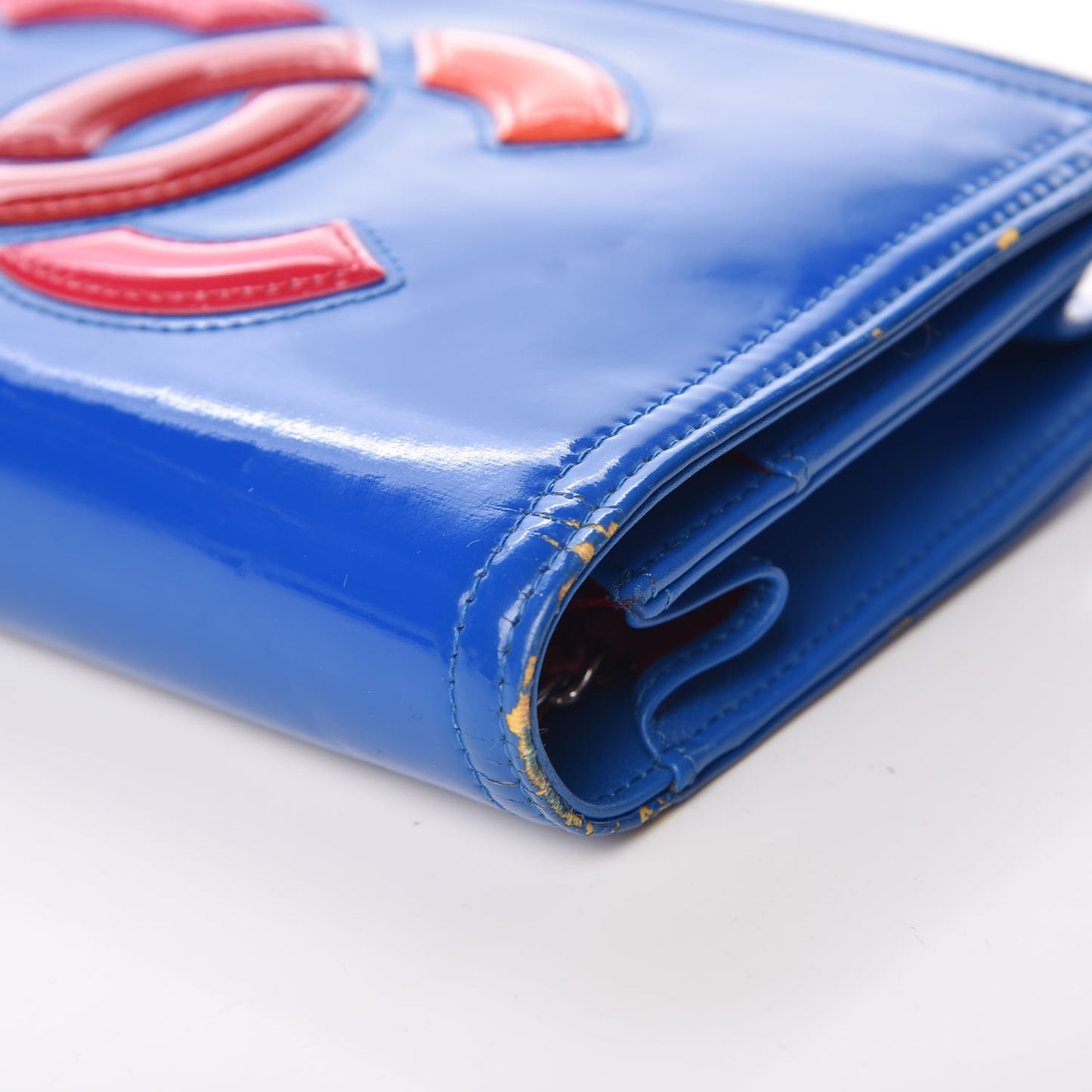 Vinyl Lipstick Wallet On Chain WOC Dark Blue