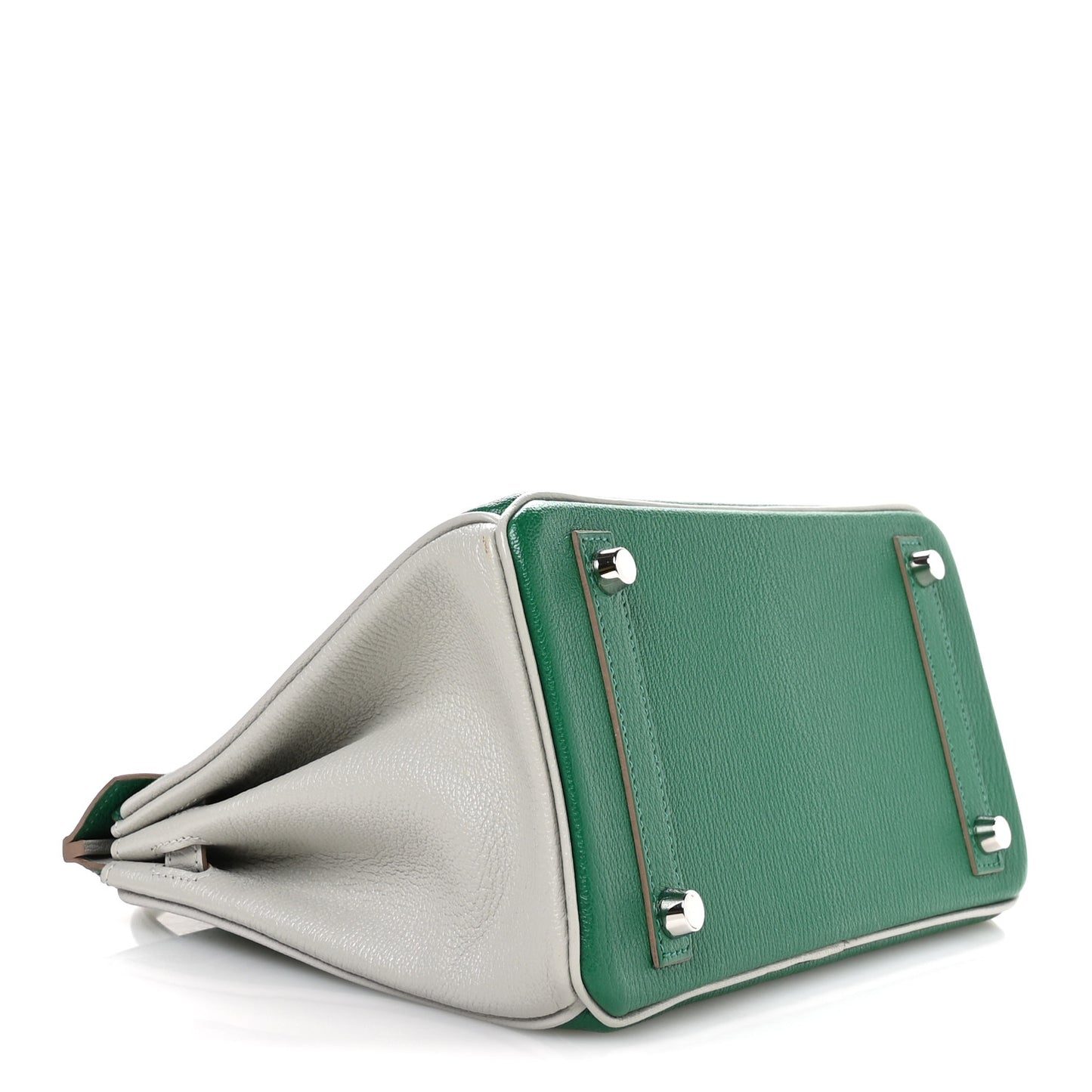Chevre Mysore Horseshoe Birkin 25 Vert Vertigo Gris Perle