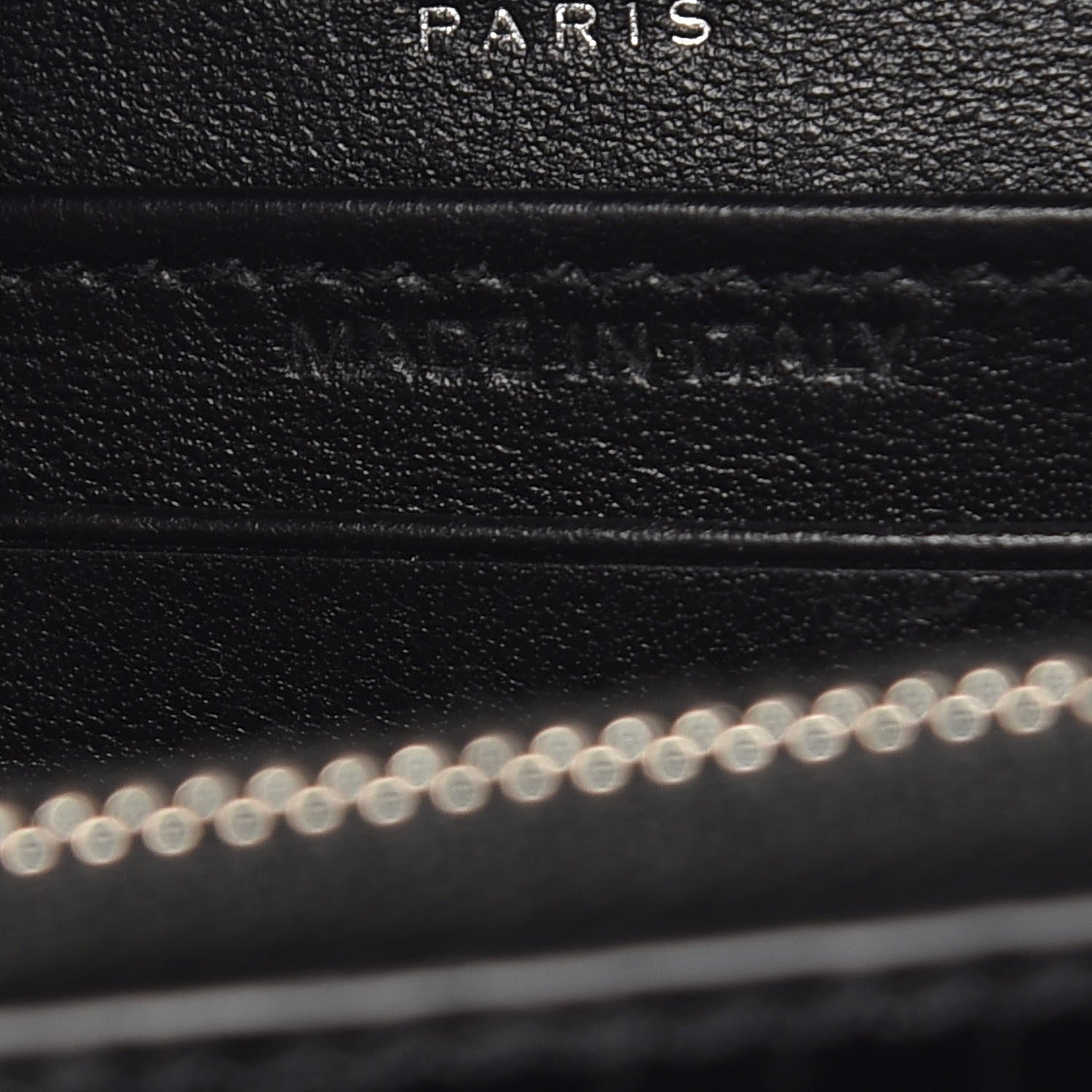 Saint Laurent Calfskin Crocodile Embossed Monogram Sunset Chain Wallet Black 7 of 7