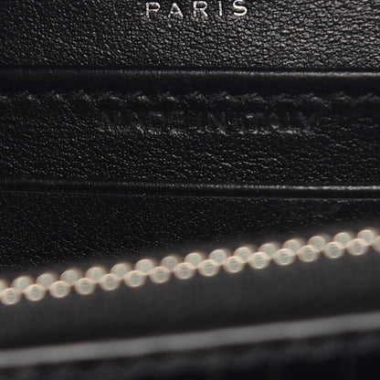Saint Laurent Calfskin Crocodile Embossed Monogram Sunset Chain Wallet Black 7 of 7