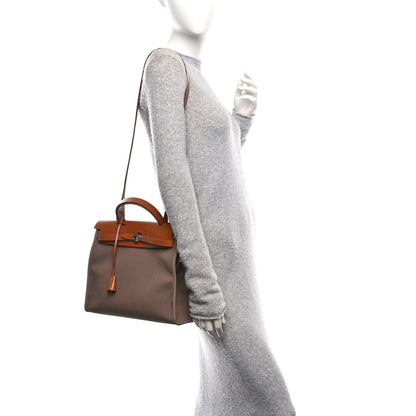 Hermes Vache Hunter Toile Officier Herbag Zip PM 31 Etoupe Fauve 2 of 11