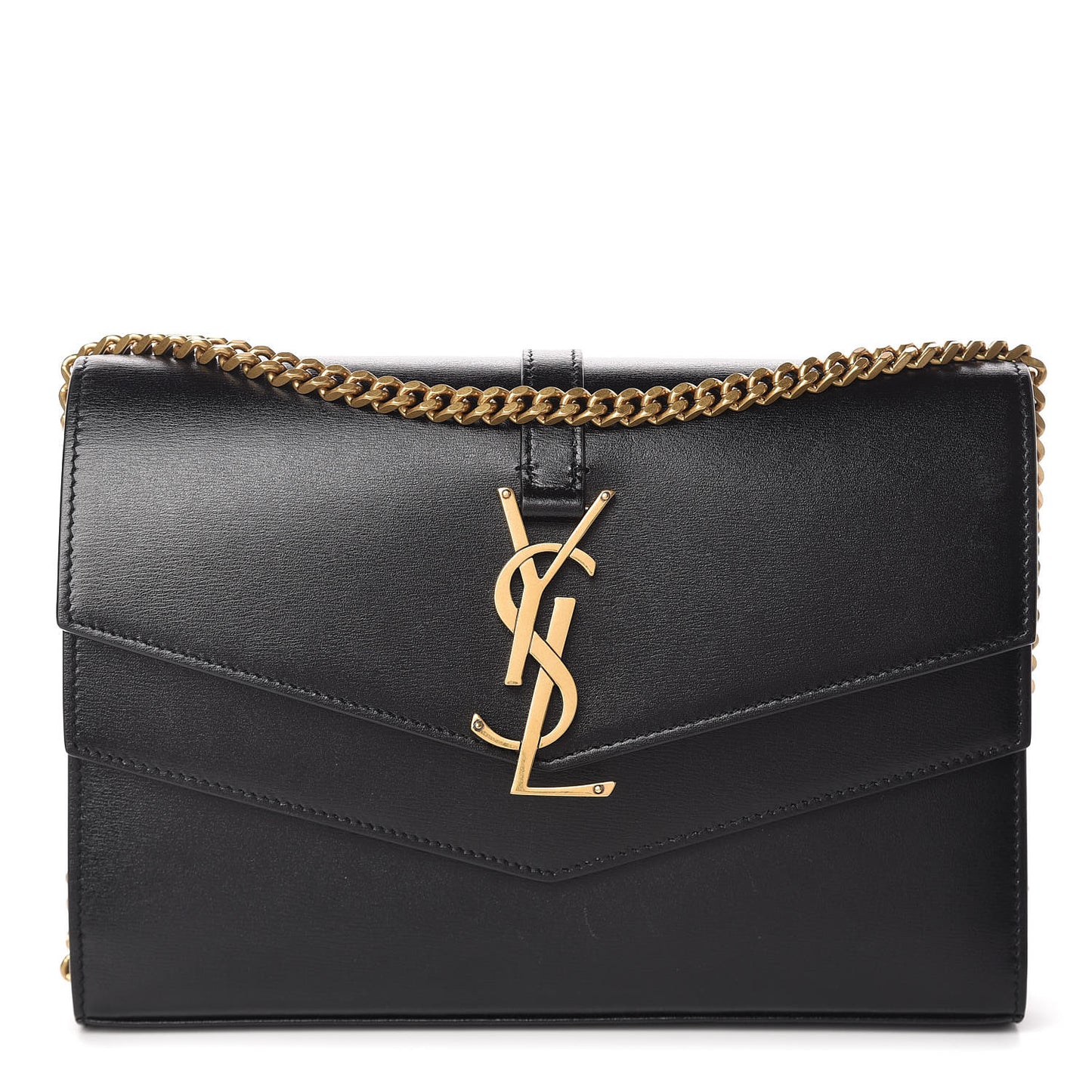 Smooth Calfskin Monogram Sulpice Chain Wallet Black