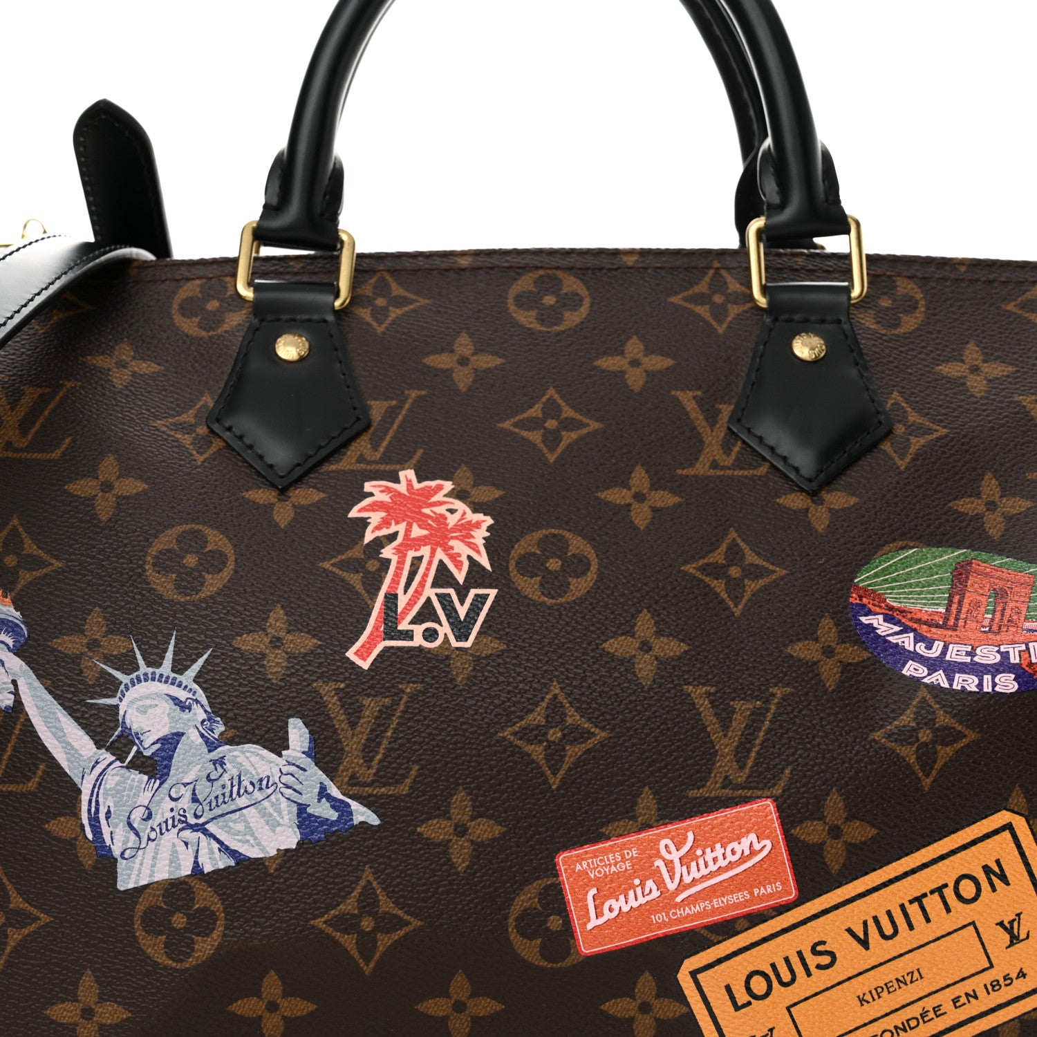 Louis Vuitton Monogram My World Tour Speedy Bandouliere 30 Black 8 of 10