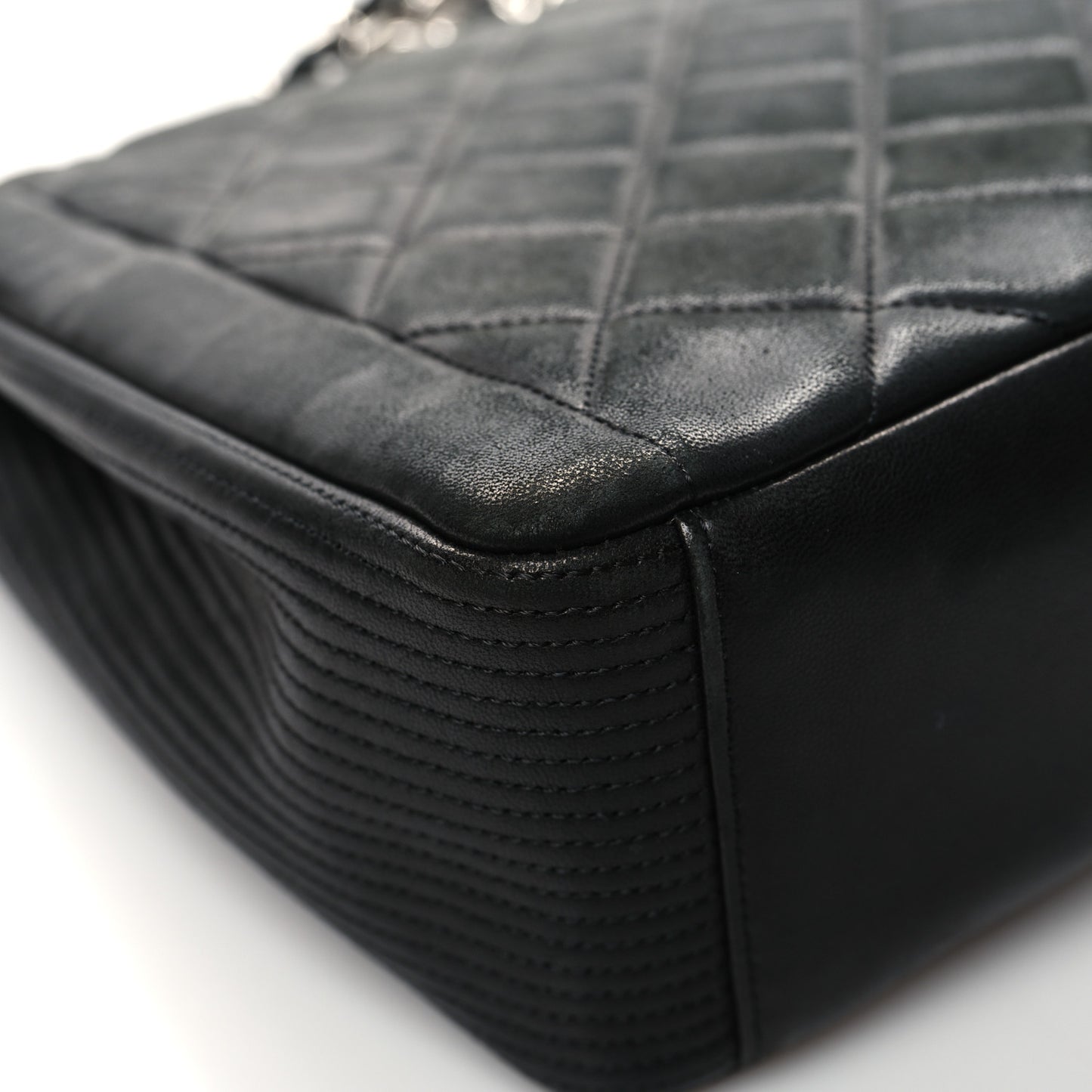Lambskin Quilted Large Coco Rider Flap Black