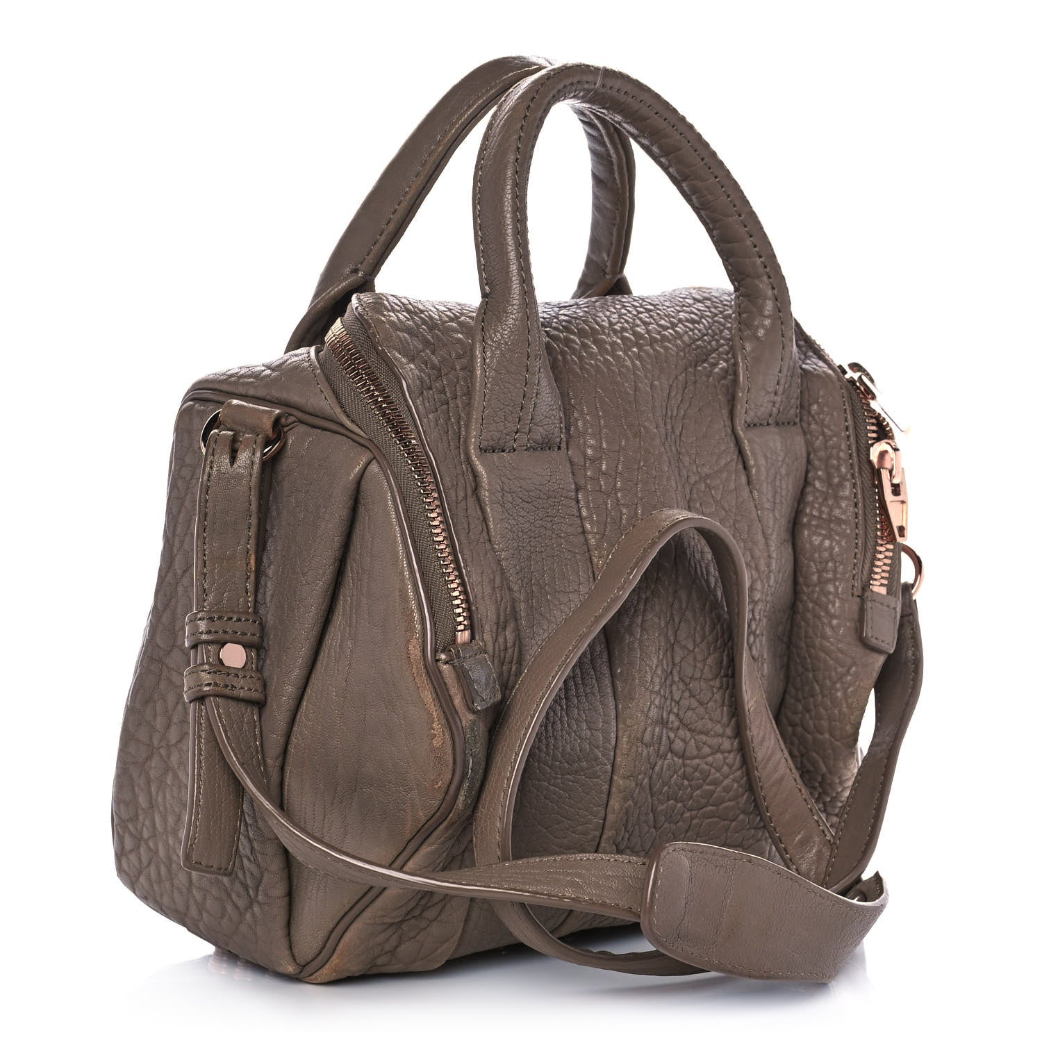 Alexander Wang Pebbled Lambskin Rockie Latte Rose Gold Hardware 3 of 10