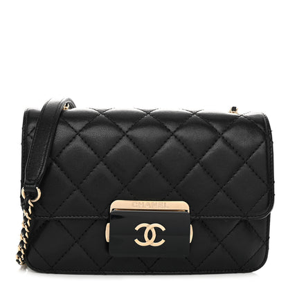 Chanel Sheepskin Quilted Mini Beauty Lock Flap Black 1 of 12