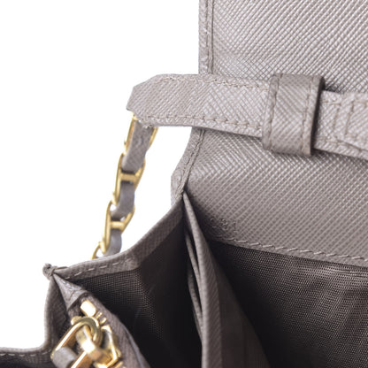 Prada Saffiano Metal Oro Chain Wallet Argilla 9 of 9
