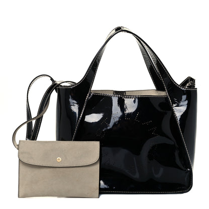 Stella McCartney Patent East West Perforated Tote Black 1 of 12