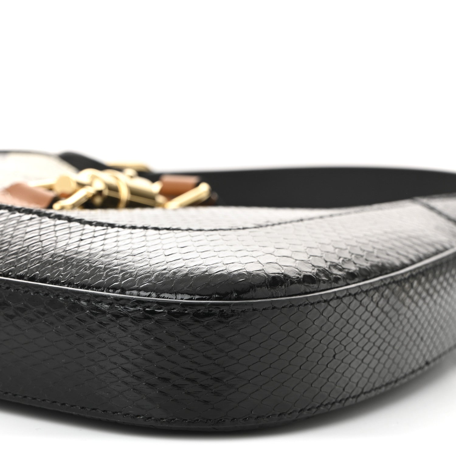 Gucci Snakeskin Small Jackie 1961 Hobo Black Beige 10 of 10