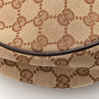 Gucci Monogram Medium Half Moon Hobo Dark Brown 9 of 10