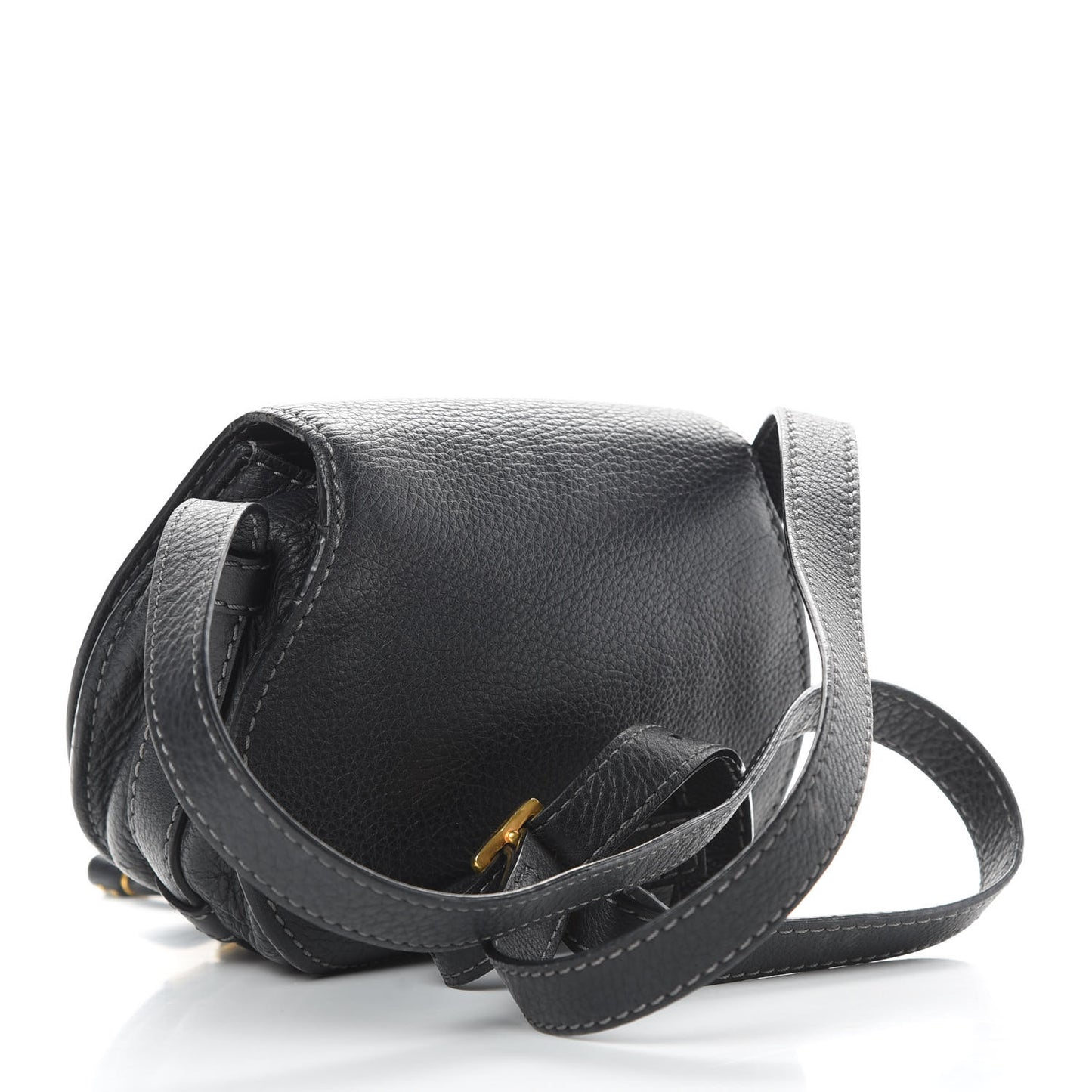 Calfskin Mini Marcie Round Crossbody Bag Black