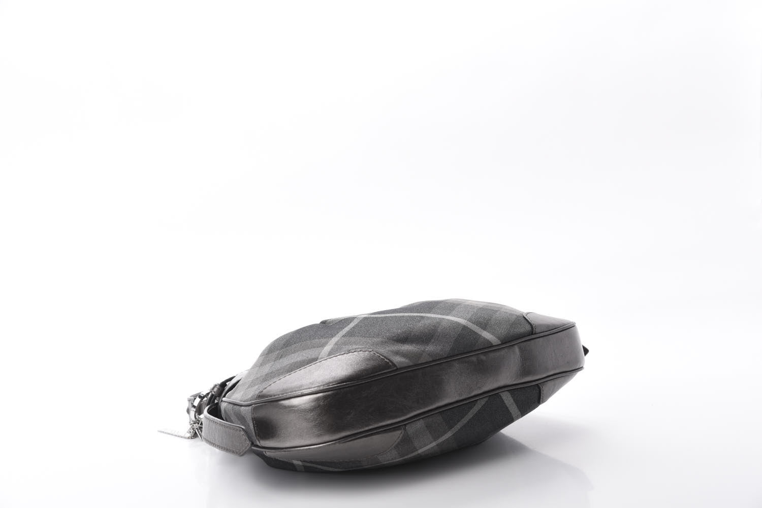 Burberry Shimmer Check Small Brooklyn Hobo Grey 4 of 9