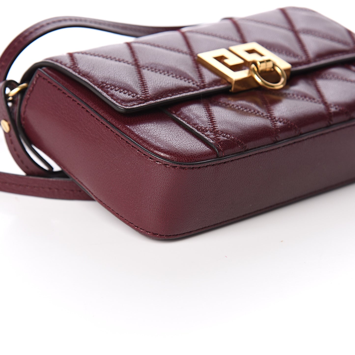 Goatskin Quilted GV3 Mini Pocket Convertible Bag Aubergine