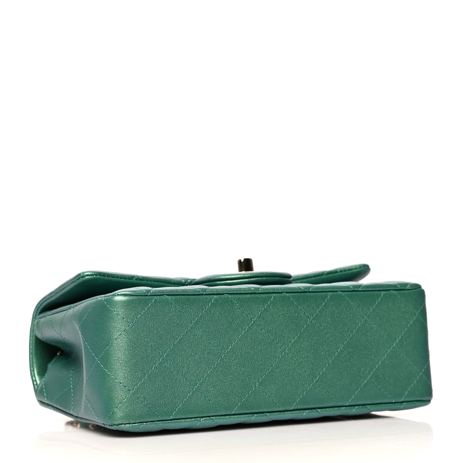 Chanel Iridescent Calfskin Quilted Mini Rectangular Flap Green 4 of 11