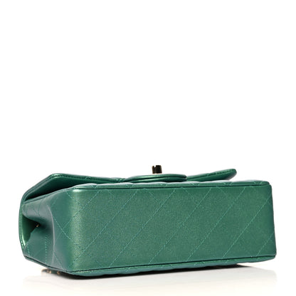 Chanel Iridescent Calfskin Quilted Mini Rectangular Flap Green 4 of 11