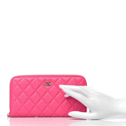 Chanel Caviar Quilted Large Gusset Zip Around Wallet Rose 2 of 10