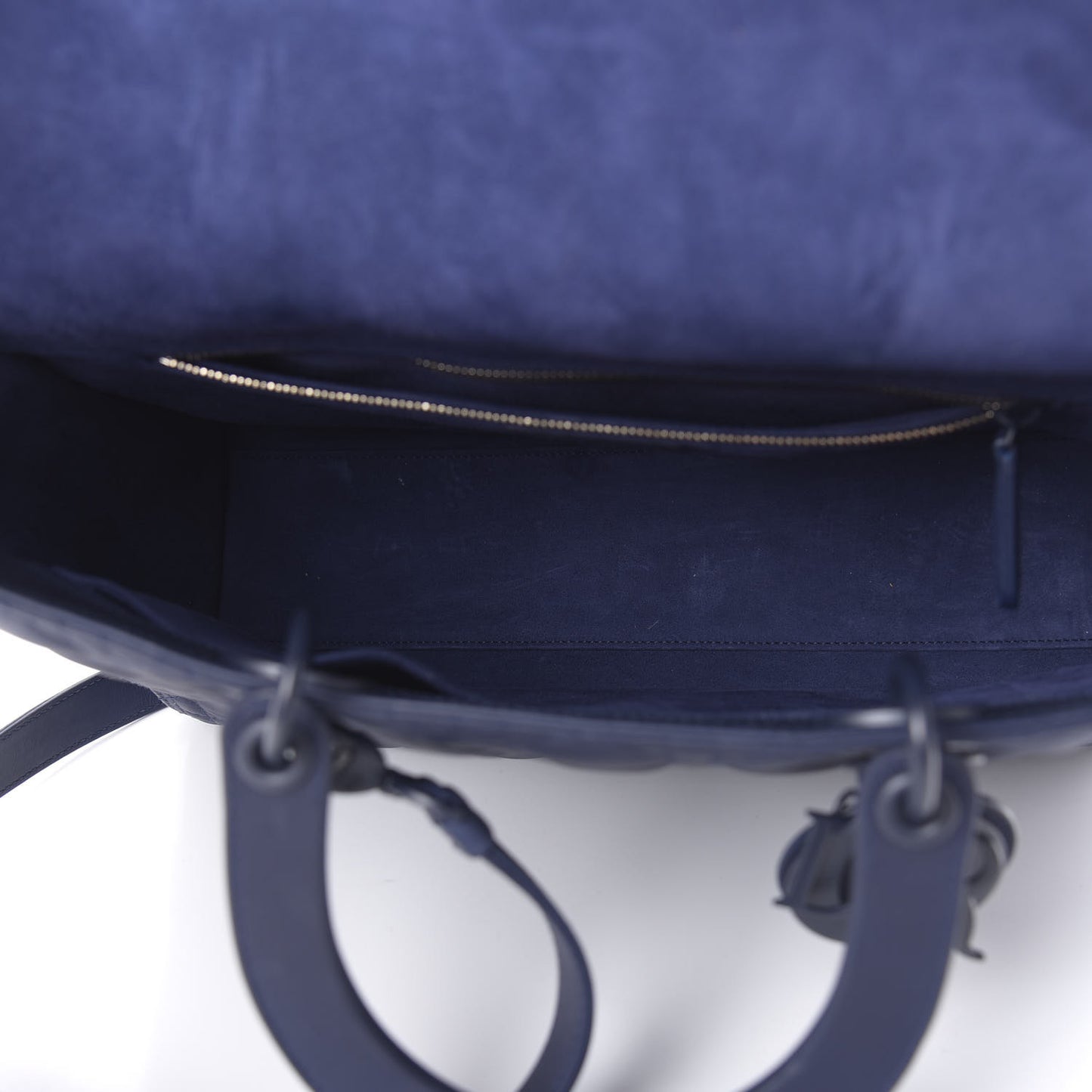Ultra Matte Calfskin Cannage Large Lady Dior Blue