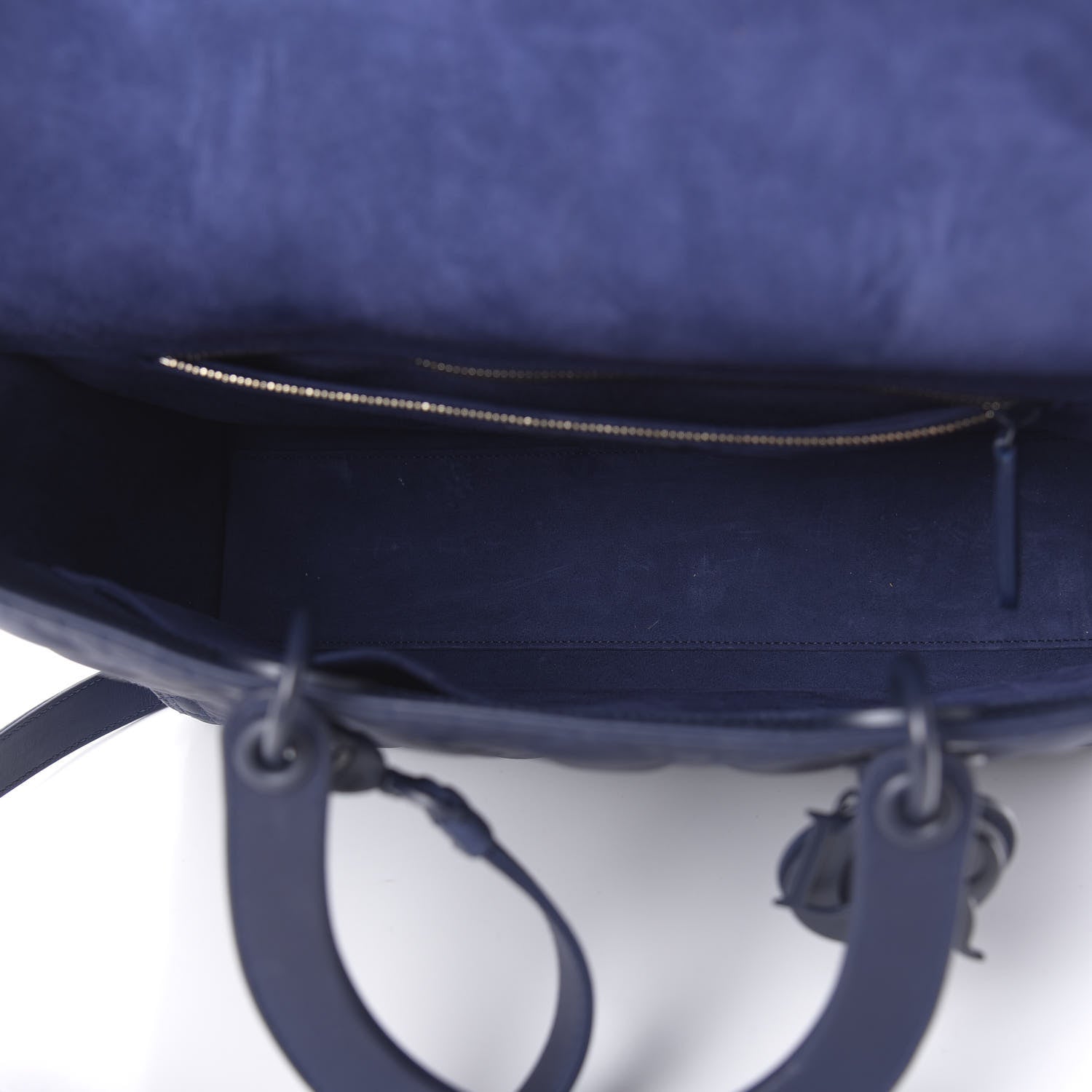 Christian Dior Ultra Matte Calfskin Cannage Large Lady Dior Blue 5 of 12