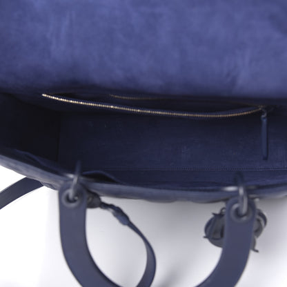 Christian Dior Ultra Matte Calfskin Cannage Large Lady Dior Blue 5 of 12