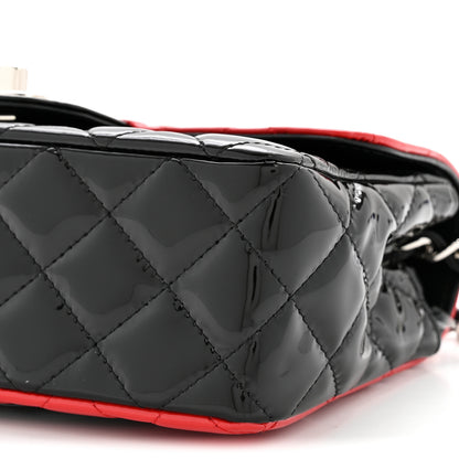 Chanel Patent Calfskin Quilted Bi-Color Mini Rectangular Flap Red Black 10 of 14
