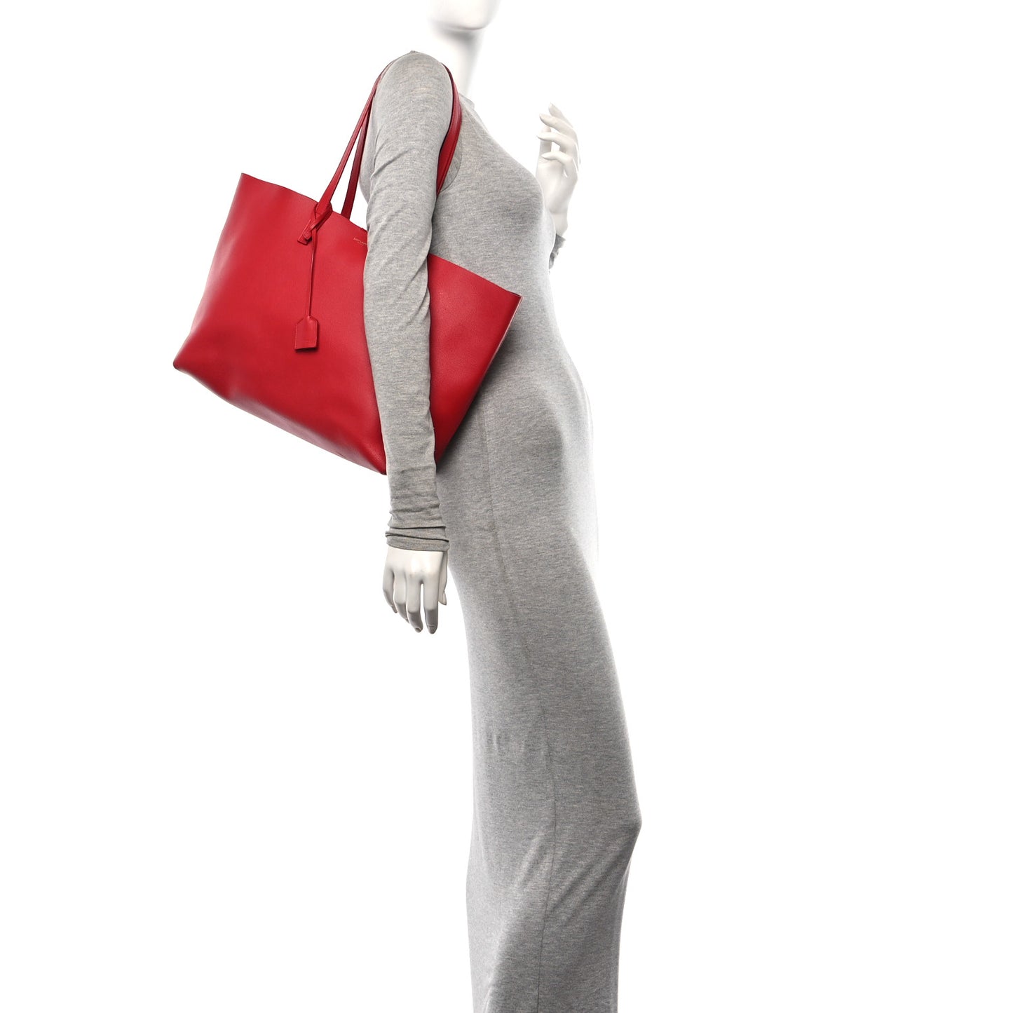 Calfskin Large Shopping Tote Red