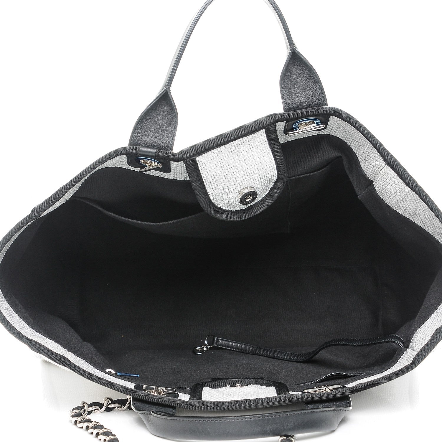 Chanel Canvas Large Deauville Tote Grey 5 of 8