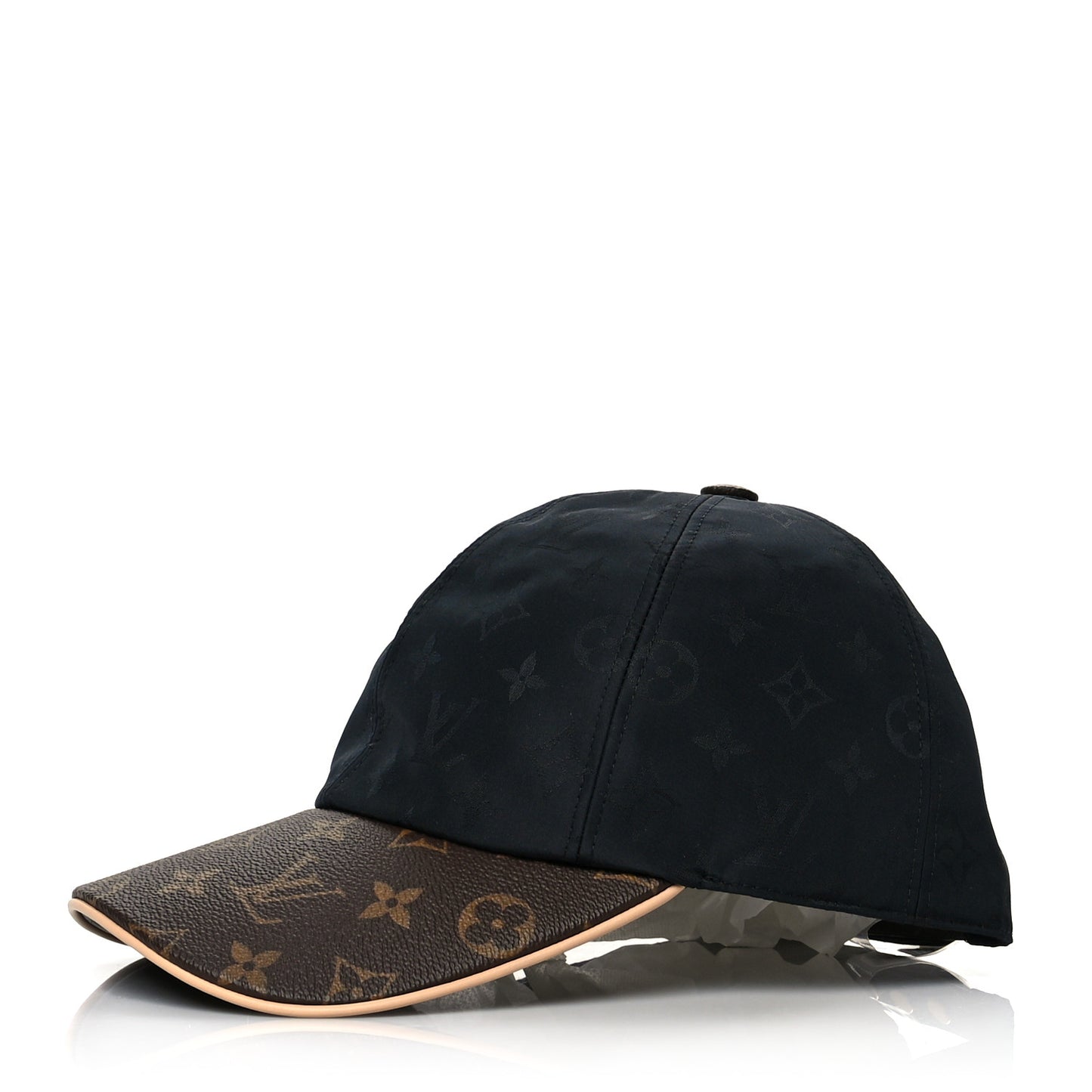 Polyester Silk Monogram LV Get Ready Cap M Black