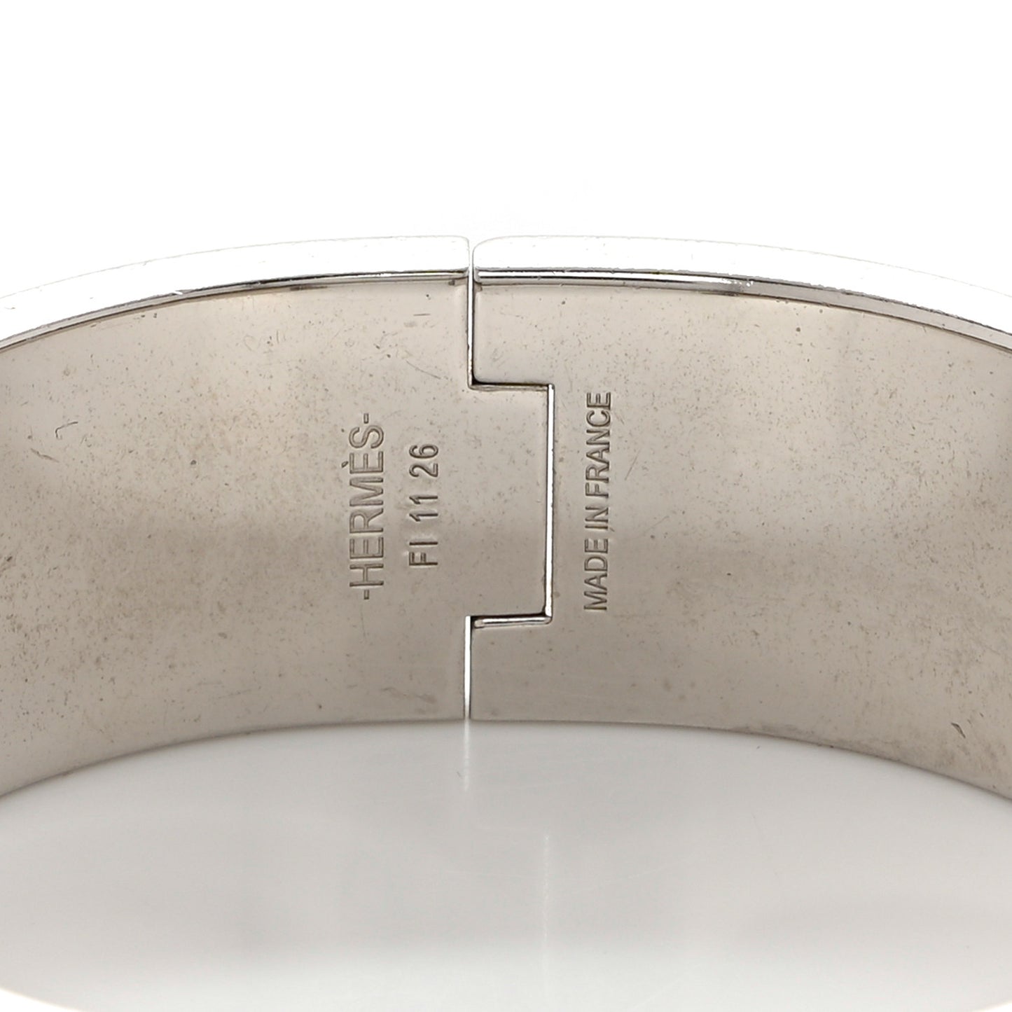 Enamel Wide Clic Clac H Bracelet PM White