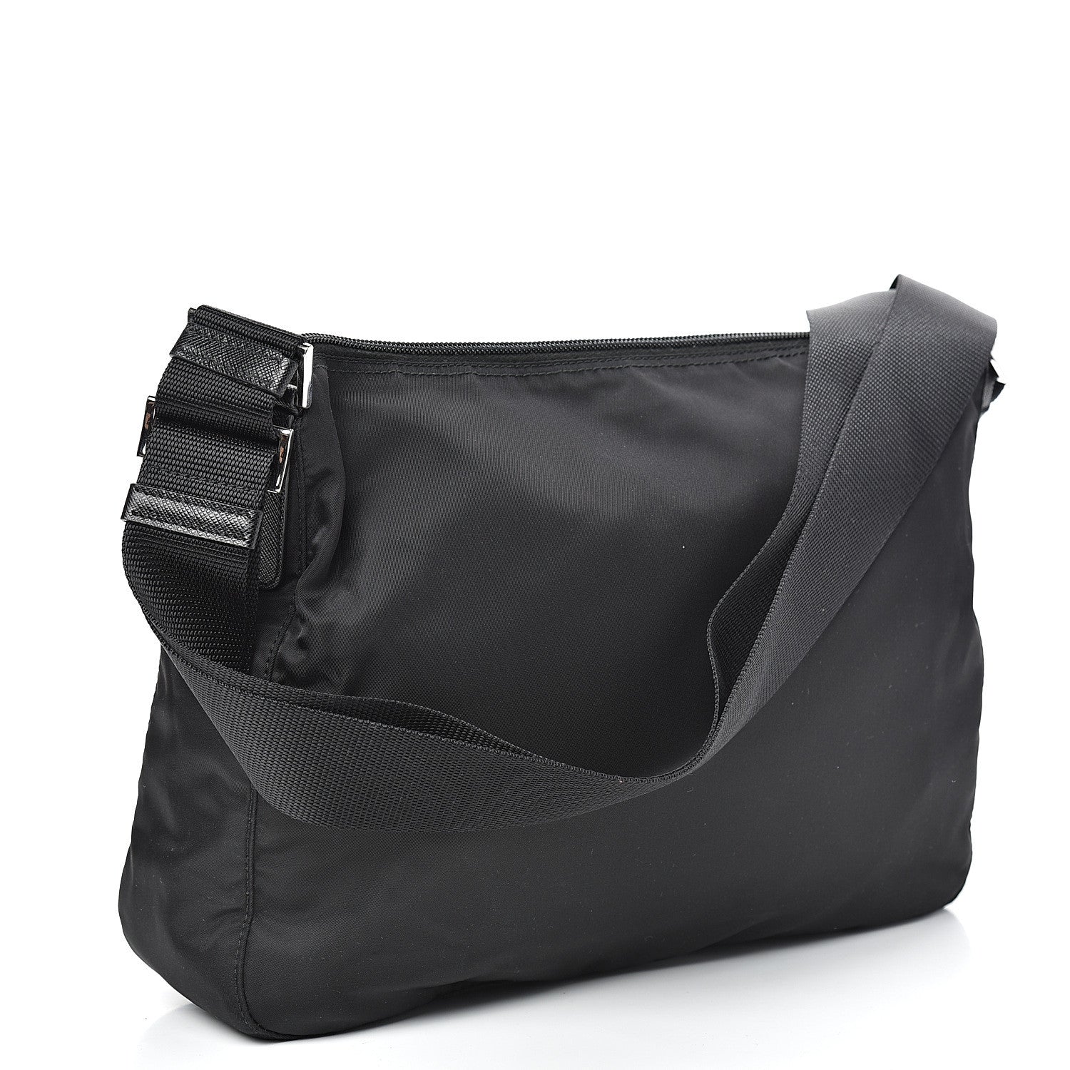Prada Nylon Flat Messenger Bag Black 3 of 12