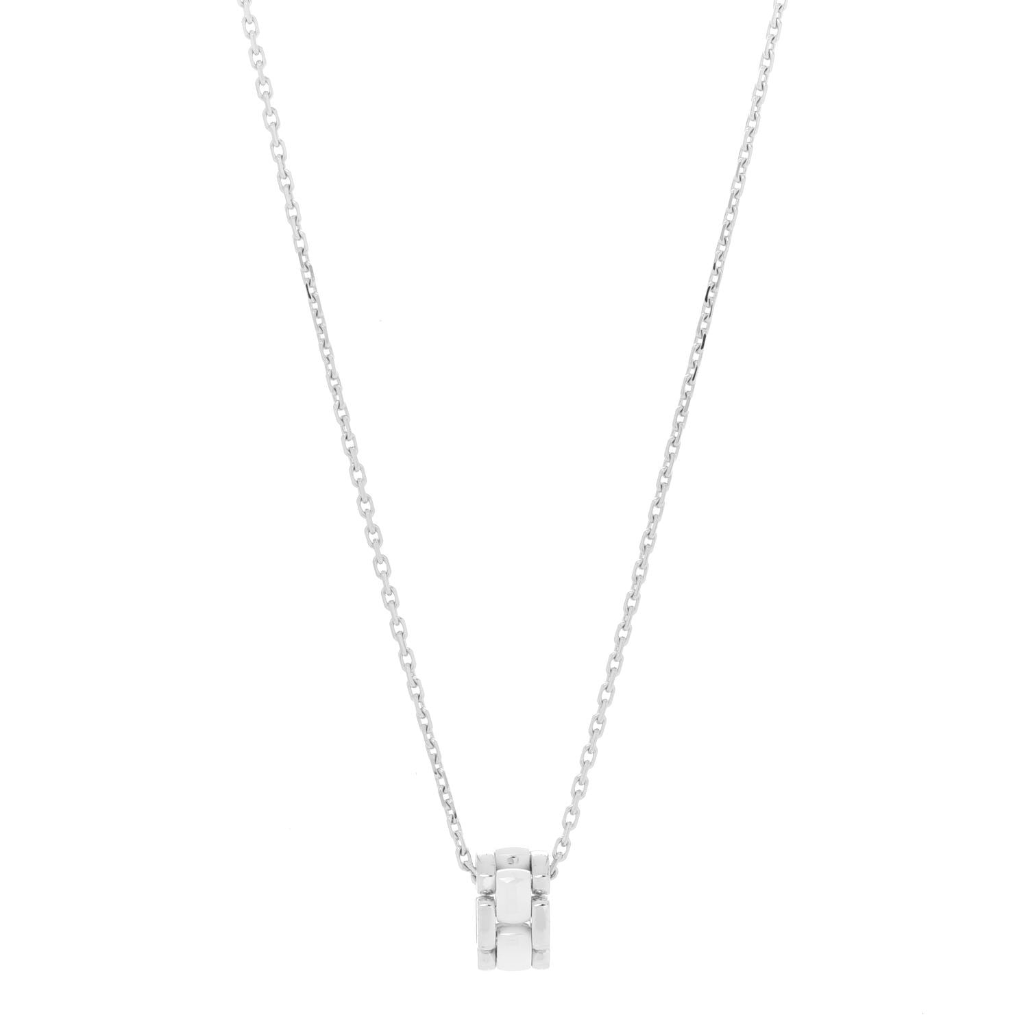 Chanel 18K White Gold Ceramic Ultra Pendant Necklace White 1 of 8