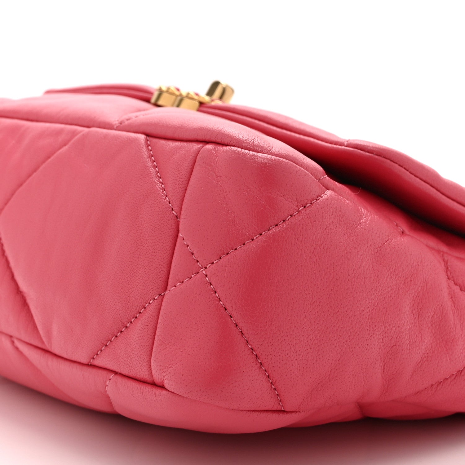 Chanel Goatskin Quilted Medium Chanel 19 Flap Dark Pink 10 of 10