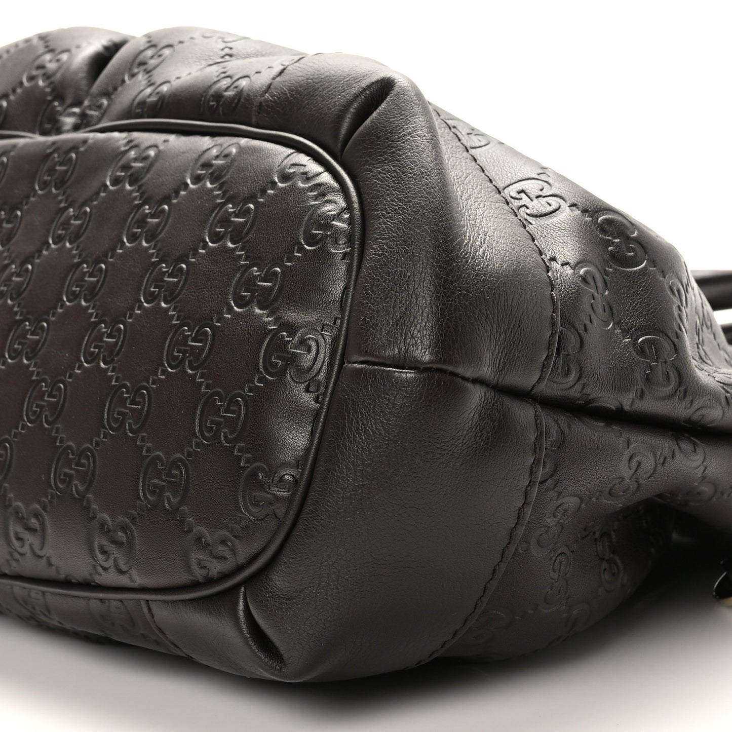 Guccissima Medium Sukey Top Handle Bag Dark Brown