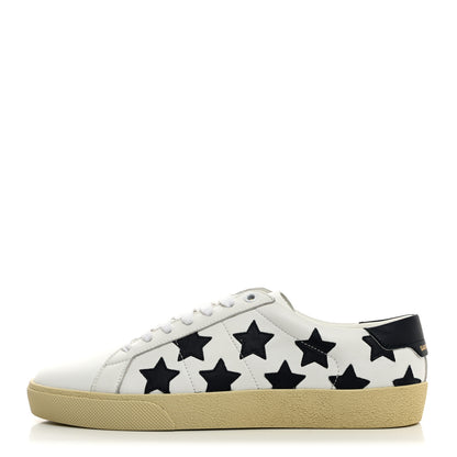 Saint Laurent Calfskin Star Court Sneakers 39 White Navy 1 of 9