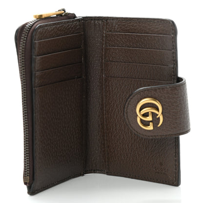 Gucci GG Supreme Monogram Textured Dollar Calfskin Web Ophidia Overlay Zip Around Card Case Wallet Beige Ebony New Acero 5 of 8