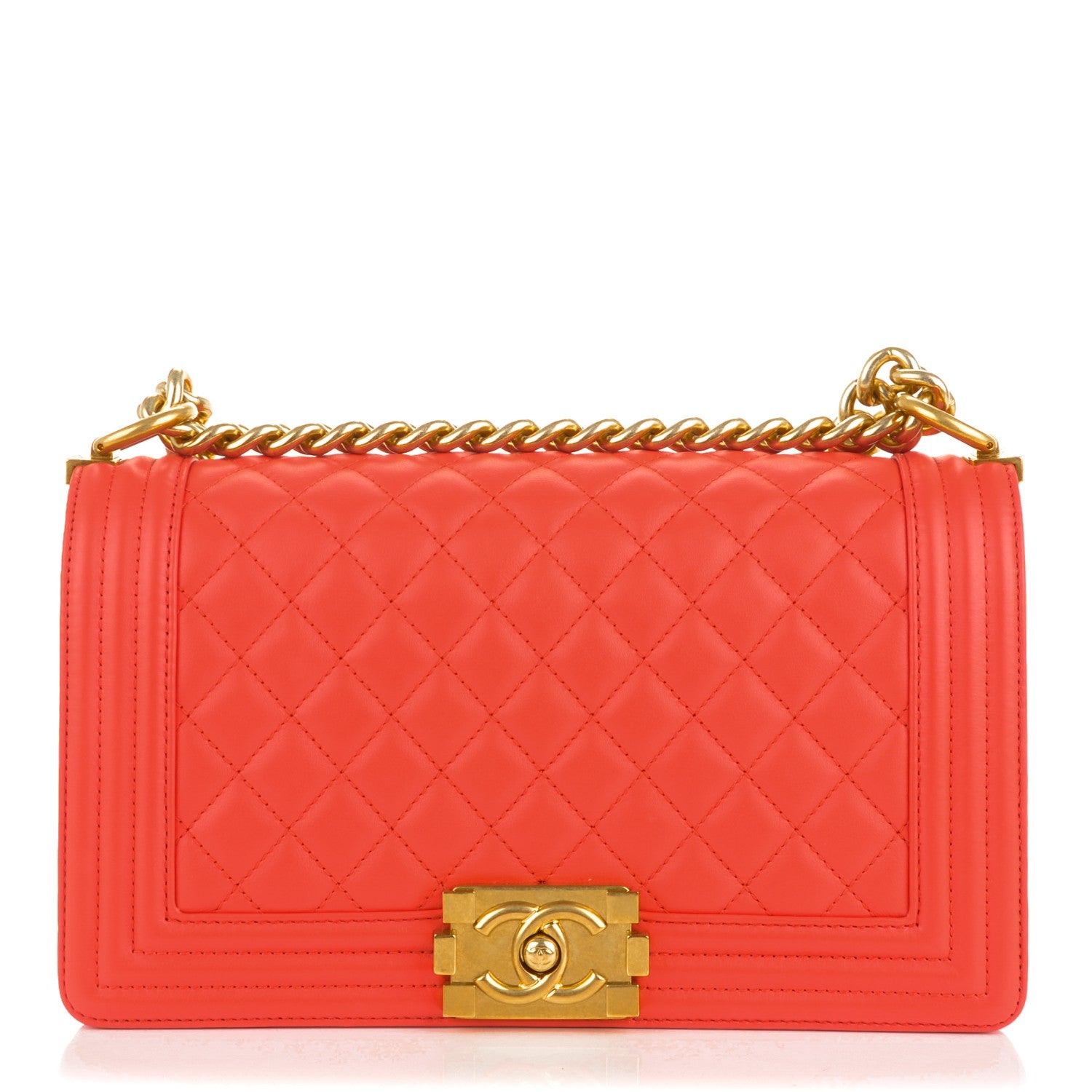 Chanel Calfskin Quilted Medium Boy Flap Red 1 of 7