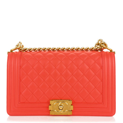 Chanel Calfskin Quilted Medium Boy Flap Red 1 of 7