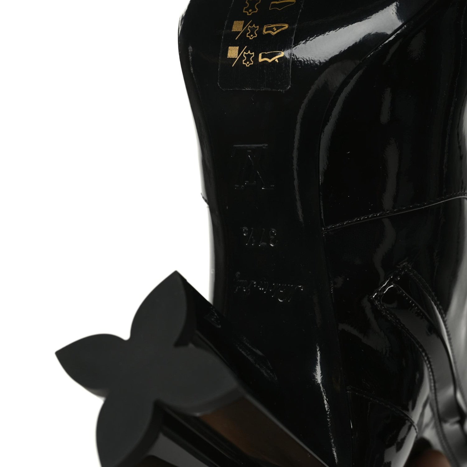 Louis Vuitton Patent Silhouette Ankle Boots 37.5 Black 6 of 7