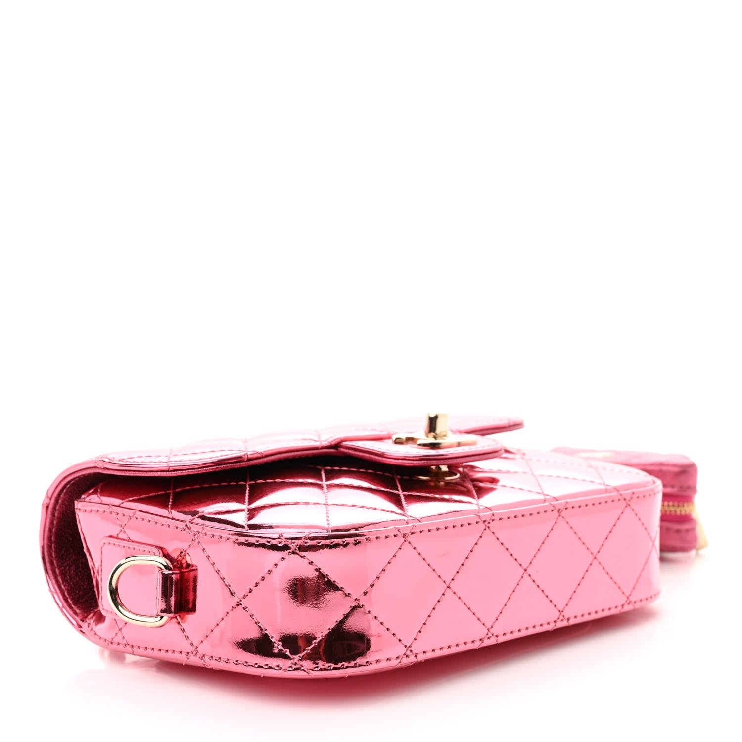 Chanel Mirror Calfskin Metallic Calfskin Quilted Hollywood Boulevard Mini Flap With Star Coin Purse Pink 6 of 12